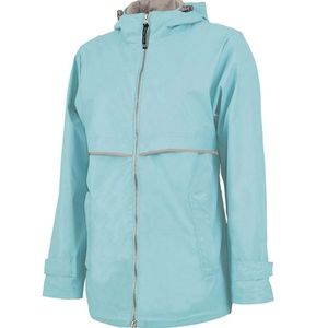 Blue Rain Jacket with Silver Palmetto Tree!